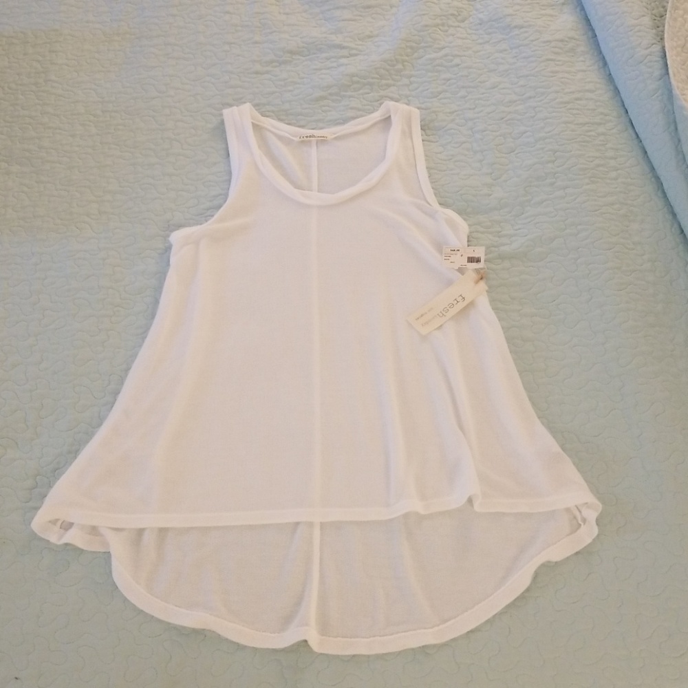 NWT Fresh Laundry small white tank tunic Vacation